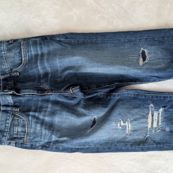 3/$30 Uniqlo straight ripped jeans - Picture 3 of 9